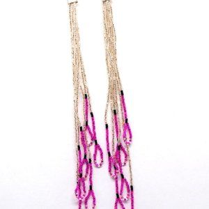 Liquid Silver & Pink Waterfall Earrings